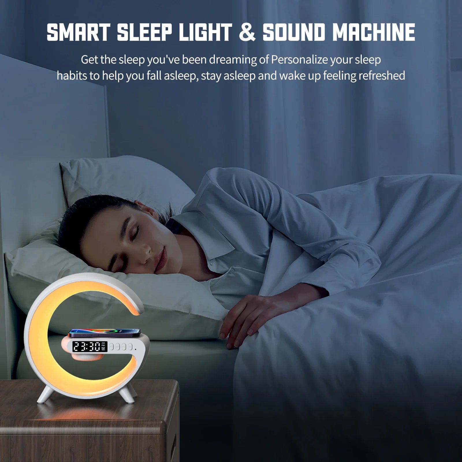 G-shaped Wireless Charger Alarm Clock
